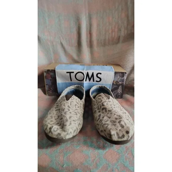 Toms Women's Classics‎ Brown Snow Leopard Flats Size 8.5 - Picture 4 of 7